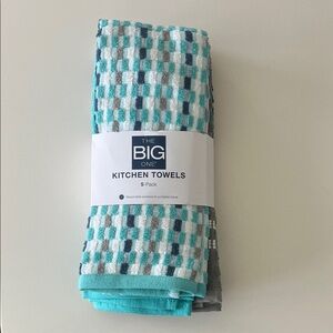 The Big One Turquoise and Charcoal Multicolor Kitchen Towels - 5 Pack